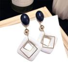 Alloy Resin Square Dangle Earring 1 Pair - Gold - One Size