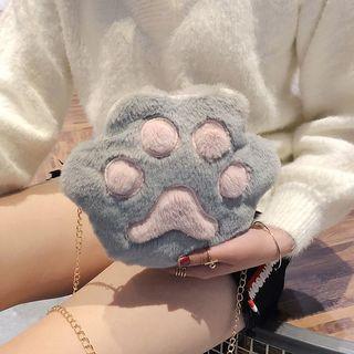 Furry Cat Paw Crossbody Bag