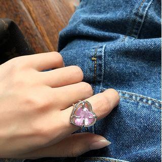 Heart Rhinestone Alloy Open Ring