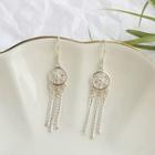 925 Sterling Silver Dream Catcher Fringed Earring Silver - One Size