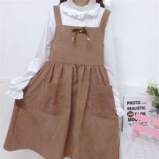 Ruffle Trim Blouse / Jumper Midi Dress