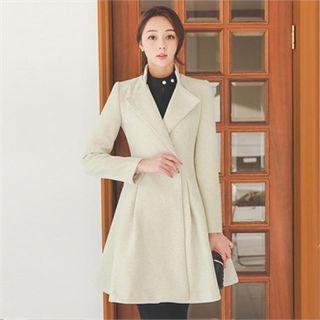 Pintuck-detail A-line Coat