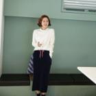 Drawcord H-line Long Corduroy Skirt