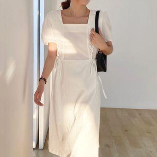 Square Neck Drawstring Dress