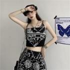 Print Cropped Camisole Top / Harem Pants