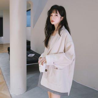 Gingham Panel Blazer