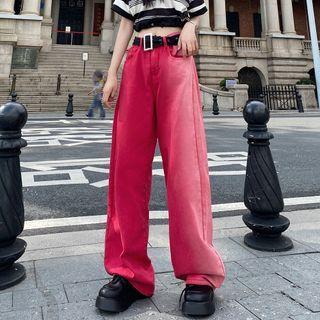 Ombre Mid Rise Wide Leg Jeans