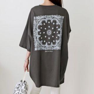 Paisley-printed Oversized T-shirt