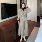 Turtleneck Top / Long-sleeve Floral Dress