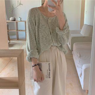 Over-sized Plain Cardigan