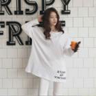 Printed-hem Long T-shirt In 4 Colors