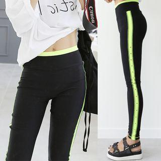 Contrast-trim Star Print Sports Leggings
