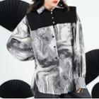 Tie-dyed Panel Shirt Gray - M