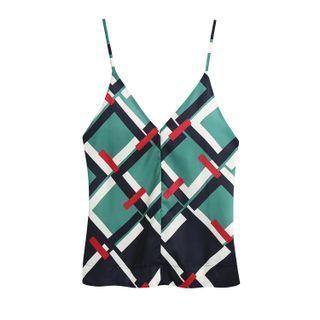 Color Block Geometric Camisole Top / Wide-leg Pants