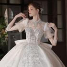 3/4-sleeve Rhinestone Embellished Wedding Gown (various Designs)