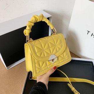 Top Handle Quilted Flap Crossbody Bag