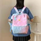 Crown Embroidered Tie-dyed Nylon Backpack