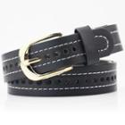 Contrast Stitching Faux Leather Belt