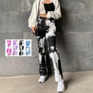 Tie-dye Straight-leg Pants