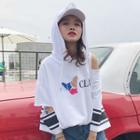 Cutout 3/4-sleeve Hoodie