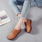 Faux-leather Lace-up Casual Shoes