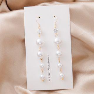 Rhinestone Faux Pearl Dangle Earring 1 Pair - 1 Pair - E826-3 - Gold - One Size