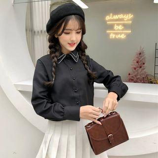 Long-sleeve Layered Collared Shirt