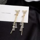 Faux Crystal Butterfly Fringed Earring E3204 - As Shown In Figure - One Size