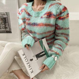 Extra Long-sleeve Stripe Sweater