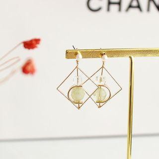 Faux Pearl Square Dangle Earring As Shown In Figure - One Size