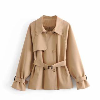 Collar Double-breasted Trench Jacket