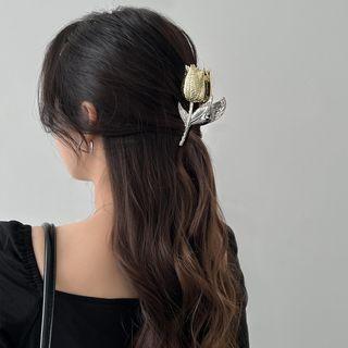 Tulip Alloy Hair Clamp 1 Pc - Gold & Silver - One Size