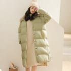 Furry Collar Padded Buttoned Jacket