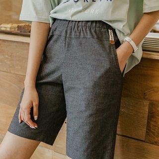 Stitched-patch Bermuda Shorts