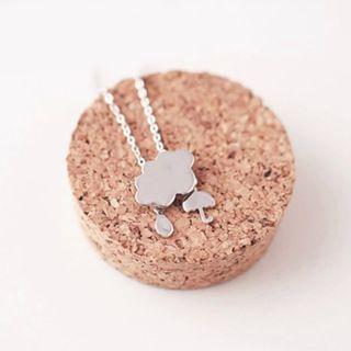 925 Sterling Silver Rain Cloud Pendant Necklace Necklace - Rain Cloud - One Size