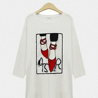 Patterned 3/4-sleeve Top