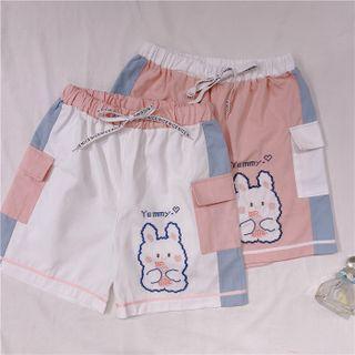 Rabbit Print Cargo Shorts