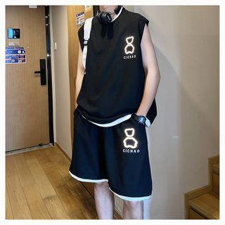 Set: Cartoon Tank Top + Sweatshorts