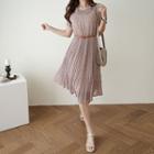 Collared Floral Chiffon Dress & Belt