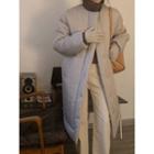 Round-neck Hidden-button Padded Coat