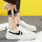 Furry Lace-up Platform Sneakers