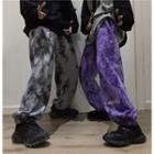 Tie-dyed Embroidered Jogger Pants