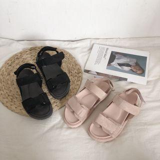Hook & Loop Platform Sandals Pink - 39