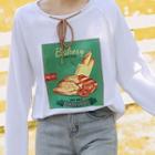 Bread Print Long-sleeve T-shirt