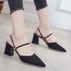 Knit Pointed Heel Sandals