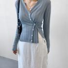 Two-way Slit-detail Cardigan