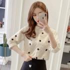 3/4-sleeve Dotted Lace Top