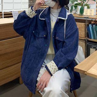 Beaded Corduroy Shirt Jacket