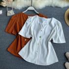Rhinestone Short-sleeve Blouse