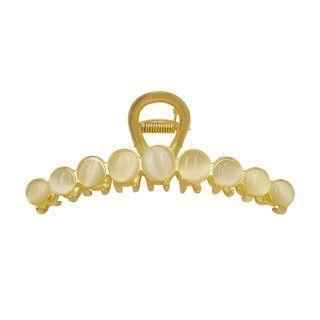 Faux Cat Eye Stone Alloy Hair Clamp Gold - L